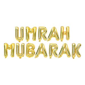 Decoración para Pastel y Cupcakes con Globos de Látex y Papel Metálico Dorado y Negro, Set de Decoraciones Umrah Mubarak - Product Image 2