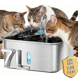 7L grande capacità in acciaio inox cane fontana di acqua per Mult gatti automatico Pet distributore di acqua per cani fontana - Product Image 1