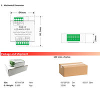Amplificateur de puissance LED AIPIN A08 12V 24V 24A RGBW PWM étanche 4 canaux avec boîtier en aluminium, répéteur de signal pour bandes LED