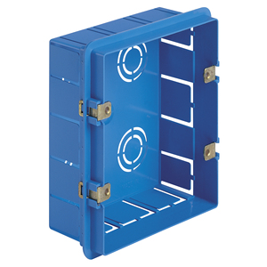 Boîte de montage encastrée 6M 3+3 bleue 12,2x10,5x4,8 cm pour raccords de conduits électriques - Product Image 1