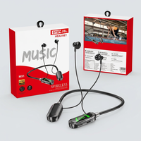 Écouteurs sans fil tour de cou en gros d'usine, stéréo HiFi, pilote F14, BT 5.4, écran LED, 10-15H, Type-C pour la musique et les trajets quotidiens