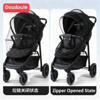 Moustiquaire universelle intégrale pour poussette, tricotée 100% polyester, pare-soleil pliable en maille renforcée pour landau de bébé