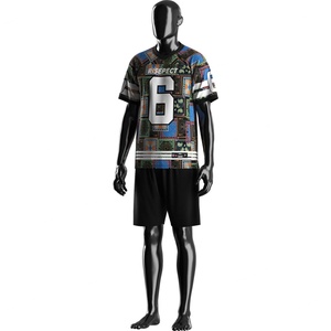 T-shirts d'été unisexes en jersey américain, coupe oversize, avec motif rayé, col en V, épaules tombantes, respirants, manches courtes, grandes tailles - Product Image 3