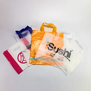 Popular impresión bolsa de plástico/suave Loof manija