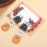 Boucles d'oreilles pendantes Halloween pour femmes, motif fantôme mignon, en acrylique, bijoux de fête et de déguisement