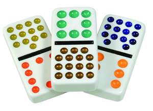 Jeu de dominos double six en écaille de cygne personnalisé pas cher, jeu de dés dans une boîte en étain JUXING D6-5208T - Product Image 5