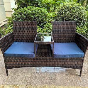 Canapés en osier et rotin PE avec <span class=keywords><strong>table</strong></span> d'appoint pour l'extérieur, chaise <span class=keywords><strong>de</strong></span> jardin, café, <span class=keywords><strong>camping</strong></span>, patio, cour, fête - Product Image 5