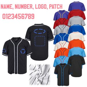Op voorraad honkbalshirt casual trainingskleding aangepaste borduurwerk print logo nummer letter shirt zwart knoop shirt softbal shirt - Product Image 1