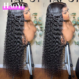 วิกผมลูกไม้ HD <span class=keywords><strong>แบบ</strong></span> Deep Wave ลอนใหญ่ ผมบราซิล ความหนาแน่น 220% 250% ผมแท้บริสุทธิ์สำหรับผู้หญิงผิวดำ วิกผมลูกไม้สวิส - Product Image 3