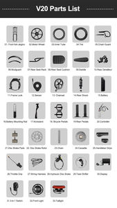 STOCK UE Livraison rapide Série V20 Interrupteur 3 en 1 pour vélo électrique, interrupteur de guidon de moto, interrupteur de vélo, accessoires pour vélo électrique - Product Image 5