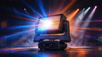 Projecteur Stroboscopique XY Mobile 500W DMX512 RDM RGB Bicolore Lumière Dorée pour DJ, Discothèque, Concert, Spectacle Scénique