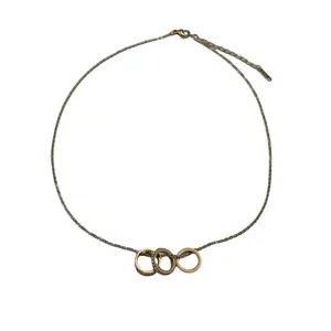 Gran oferta, anillos bloqueados geométricos chapados en oro de acero inoxidable a prueba de agua con capitales romanos, collar de moda de circón para mujer