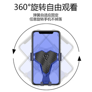 Soporte para teléfono de coche, diseño de fibra de carbono, soporte para rejilla de ventilación, tipo de clip de sujeción automática para coches en general, color negro - Product Image 3