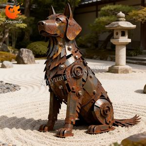Escultura de Perro de Metal Reciclado, Decoración de Jardín de Estilo Industrial, Adorno para Patio, Popular en Internet - Product Image 3