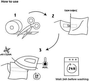 100 étiquettes nominatives thermocollantes pour vêtements, étiquettes en <span class=keywords><strong>tissu</strong></span> personnalisables, sûres pour les uniformes scolaires des enfants et les vêtements de bébé - Product Image 5