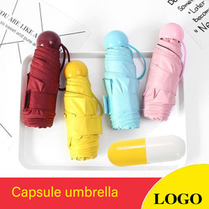 <b>5</b> Folding Mini Capsule Umbrella with Straight Design Manual Opening Business <b>Gift</b> for Adults - Product Image 6