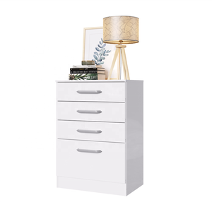 Commode de style moderne Decibel DB-CM1042 BR à 4 tiroirs, en bois durable, pour chambre à coucher, en panneaux de particules, couleur blanche - Product Image 2