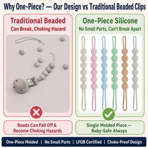 Chaînes de sucettes pour bébés en silicone de couleur unie, qualité alimentaire, écologiques, sans BPA, motifs animaux, certifiées CE, 0-12 mois - Vente chaude en gros - Product Image 5