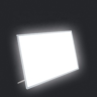 Panneau de verre transparent de bureau, support de table, panneau affichage de restaurant LED, boîte lumineuse ultra fine pour publicité