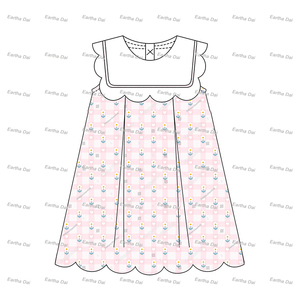 Abiti per Bambine in Cotone con Colletto a Festoni, Vestiti Estivi per Neonata, <span class=keywords><strong>Abito</strong></span> Plissettato per Ragazze - Product Image 5