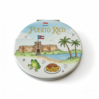 Großhandel Benutzerdefiniertes Logo Neueste Designs Bedruckter Puerto Rico Souvenir-Spiegel