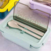 Boîte en plastique sans BPA Logos personnalisés Bento portable durable micro-ondes lave-vaisselle boîtes à lunch scolaire enfant