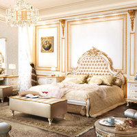 Meubles royaux, lits en or antique, ensembles de meubles de chambre à coucher luxueux, lit de mariage