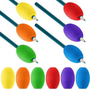 EVA Foam 6 Colors Egg Shape <b>Cushioned</b> Holders Egg Pen-Pencil Grips for Kids Pencil Holder Writing Aid Grip <b>Trainer</b> Pen Grip - Product Image 1