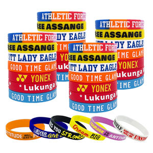 卸売ファッションカスタマイズゴム防水ブレスレットリストバンド印刷文字ロゴバスケットボールスポーツ - Product Image 1