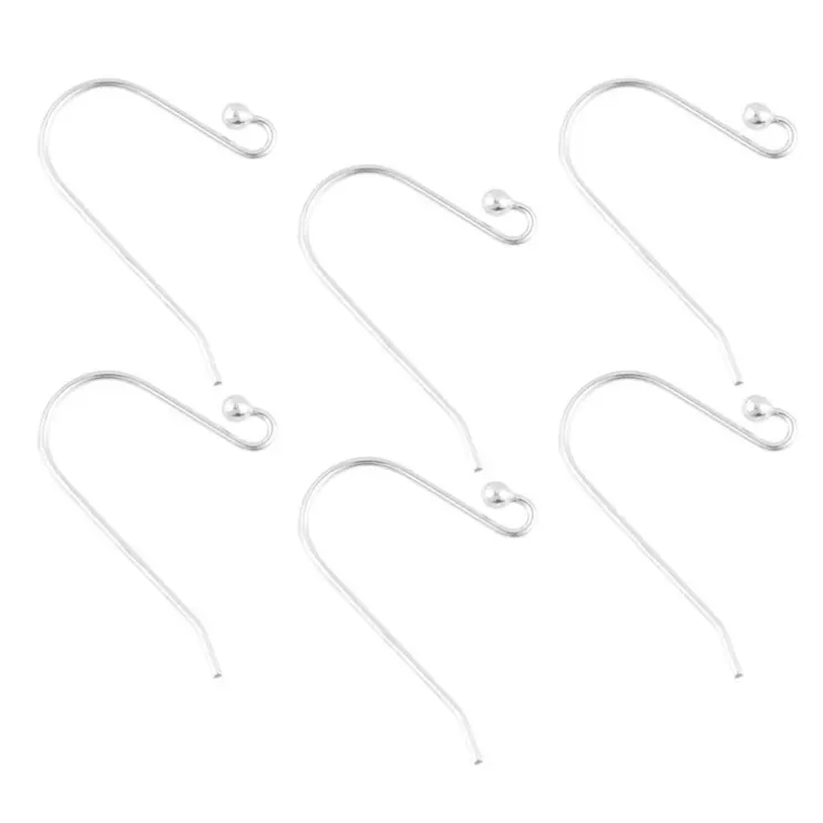 925 Sterling Silber Kugel ende French Ear Wire Hook Ohrring Befunde Q0071