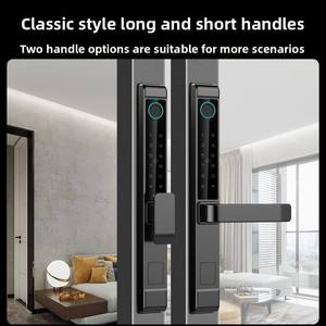 กุญแจล็อคประตูดิจิตอลแบบกันน้ำ ระบบไบโอเมตริกซ์ สแกนลายนิ้วมือ ควบคุมผ่านแอป Tuya  ขอบบาง สำหรับประตูบานเลื่อนอะลูมิเนียมภายนอก - Product Image 2