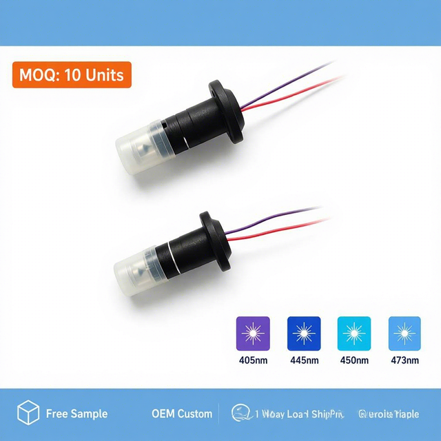 405nm 445nm 450nm 473nm Blue Laser Module Adjustable Focus Mini Diode Head Dot Line Cross Customizable OEM CE RoHS 6-Month