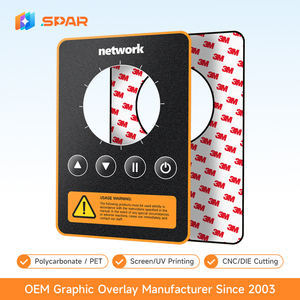 <span class=keywords><strong>Plaque</strong></span> en <span class=keywords><strong>polycarbonate</strong></span> de 2 mm d'épaisseur avec impression sérigraphique, découpe CNC et estampage pour machines - Product Image 1