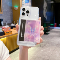 Étui de téléphone antichoc en TPU + acrylique + PC pour cartes de jeu pour 16/15/14/13/13e - Design transparent