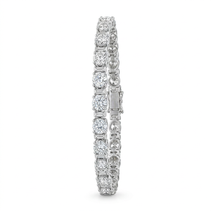 Brazalete de platino con diamante de laboratorio de 5 quilates con corte esmeralda y engaste de bisel, pulsera minimalista y elegante. - Product Image 1