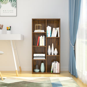현대 미니멀리스트 소박한 다크 브라운 책장 MDF 패널 홈 오피스 체육관 주방 욕실 아파트 보관을위한 DIY 실내 책장 - Product Image 3