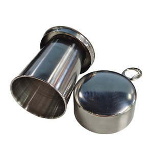 Taza de viaje telescópica de acero inoxidable de lujo para acampar senderismo con llavero taza plegable portátil gran oferta - Product Image 2