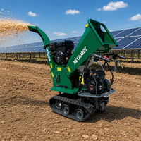 Broyeur de bois sur chenilles robuste 15 CV à essence GST120, déchiqueteur de bois sur chenilles 120 mm autopropulsé pour l'entretien des terres