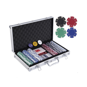 Juego <span class=keywords><strong>de</strong></span> <span class=keywords><strong>fichas</strong></span> <span class=keywords><strong>de</strong></span> póquer OEM 300 Texas Hold'em con estuche <span class=keywords><strong>de</strong></span> aluminio que incluye <span class=keywords><strong>fichas</strong></span> y distribuidor - Product Image 1