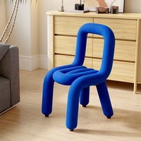 Tabouret de coiffeuse en métal style européen amélioré, design pieuvre à tubes courbés, pour chambre, salle à manger et maquillage