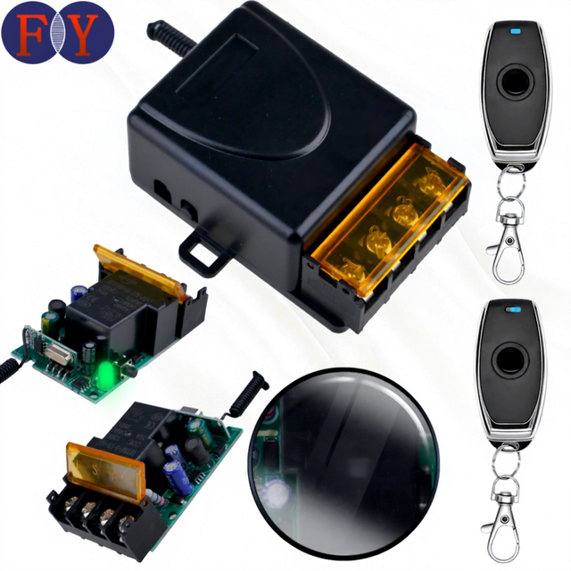 Factory Direct AC 433MHz RF Remote Switch Kit with Single-Button Remote for Gate Motors LED Light Wireless Control