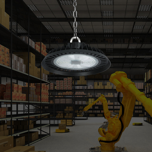 ราคาโรงงาน โคมไฟ LED UFO แสงสว่างสูง สำหรับภายในอาคาร IP65 พร้อมแบตเตอรี่สำรอง ปรับเปลี่ยนกำลังไฟได้ ปรับค่า CCT ได้ 150W 200W โคมไฟ LED แสงสว่างสูง - Product Image 1