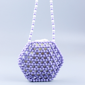 Borsa a Tracolla Intrecciata con Perline Classica Personalizzata in Bianco <span class=keywords><strong>e</strong></span> Nero |   Pochette Vintage Minimalista alla Moda - Product Image 5