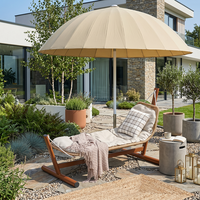 Parasol de jardin moderne Meiqi avec mât central, idéal pour patio, villa, plage, piscine, cour et usage commercial