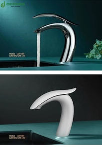 깊은 위생 도자기 고급 tapware 용 모양 디자인 304 스테인레스 스틸 뜨거운 및 차가운 싱크대 수도꼭지 그리포 크로마도 캐스카다 바오 - Product Image 2