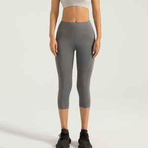 Bán buôn <span class=keywords><strong>Capri</strong></span> quần với một <span class=keywords><strong>Net</strong></span> cho điện thoại của bạn cao eo với độ đàn hồi quần cho phụ nữ - Product Image 4