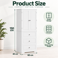 Buffet de rangement haut moderne blanc à 4 portes en mélaminé pour cuisine, salle à manger, mobilier de maison - Vente en gros