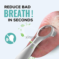 Mini grattoir à langue portable en métal en acier inoxydable 100% avec logo personnalisé outil de nettoyage de langue efficace pour enlever l'odeur orale