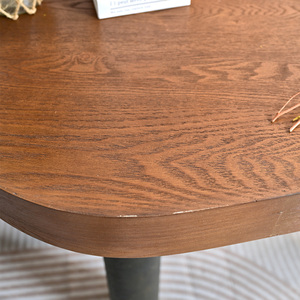 Table basse en bois marron de style européen ART NEST INNOVA, design durable, montage facile, finition antique, trois pieds, panneau extensible - Product Image 4