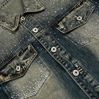 Nouveau Jean Américain Rétro Délavé 2025 en Nylon/Coton Respirant avec Strass Brillants – Tendance Homme Cool Polyvalent Coupe Ample Streetwear